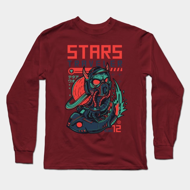 Stars Traveller Long Sleeve T-Shirt by badsyxn